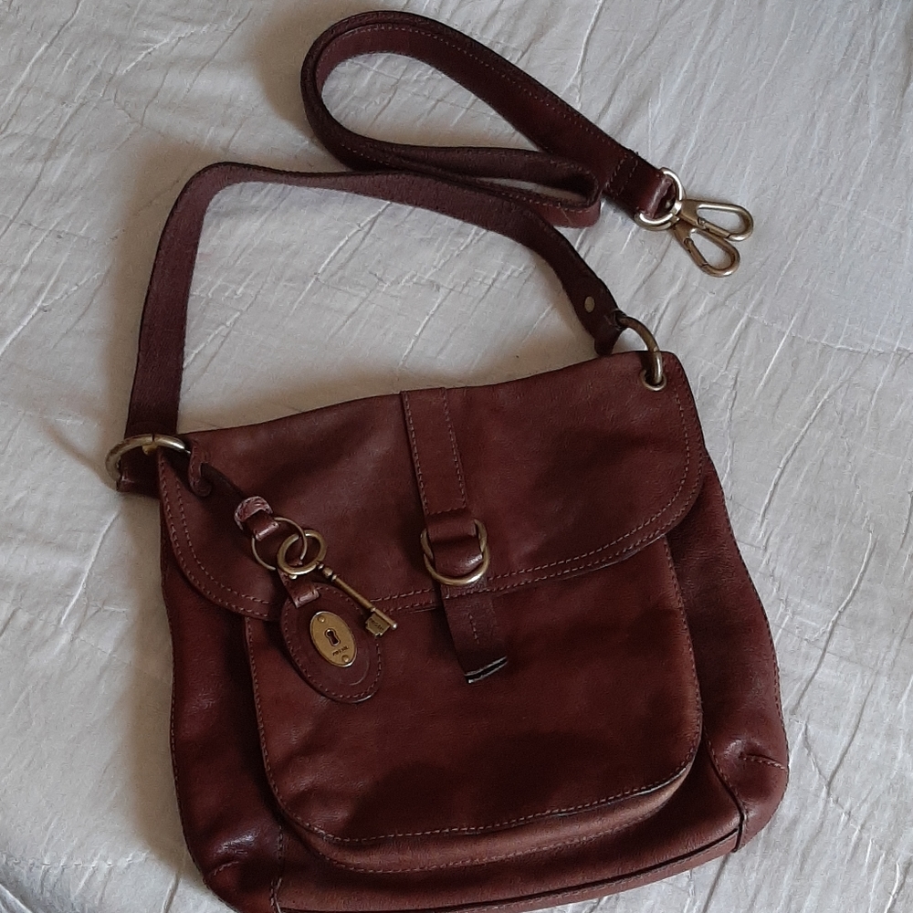 Fossil Brown Leather crossbody purse